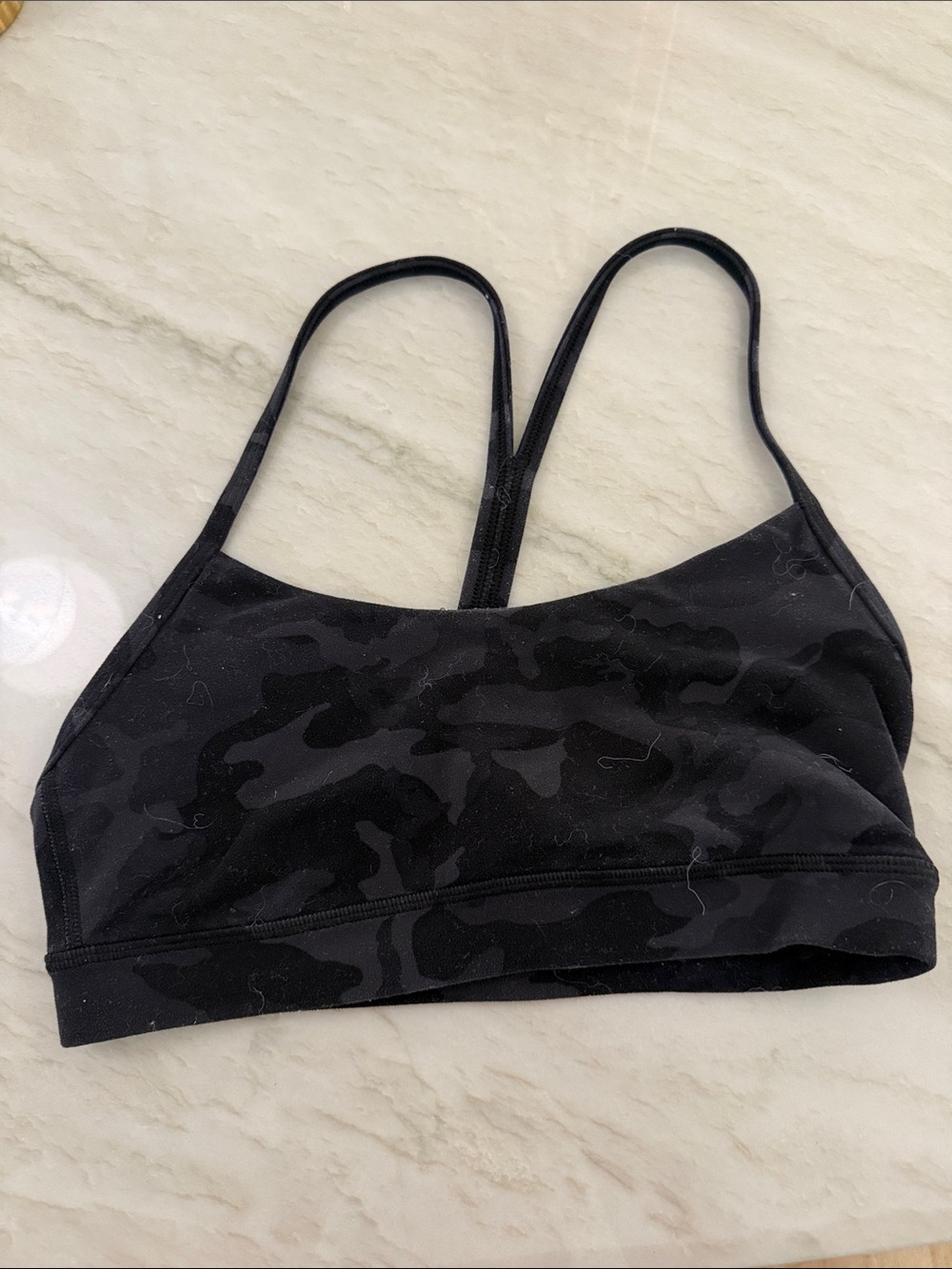 Lululemon Flow Y Black Camo Sports Bra